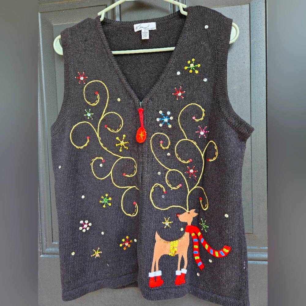 Festive Reindeer sweater vest
